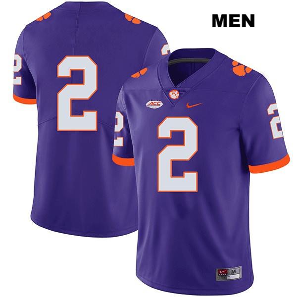 Men's Clemson Tigers #2 Frank Ladson Jr. Stitched Purple Legend Authentic Nike No Name NCAA College Football Jersey NZR2046MQ